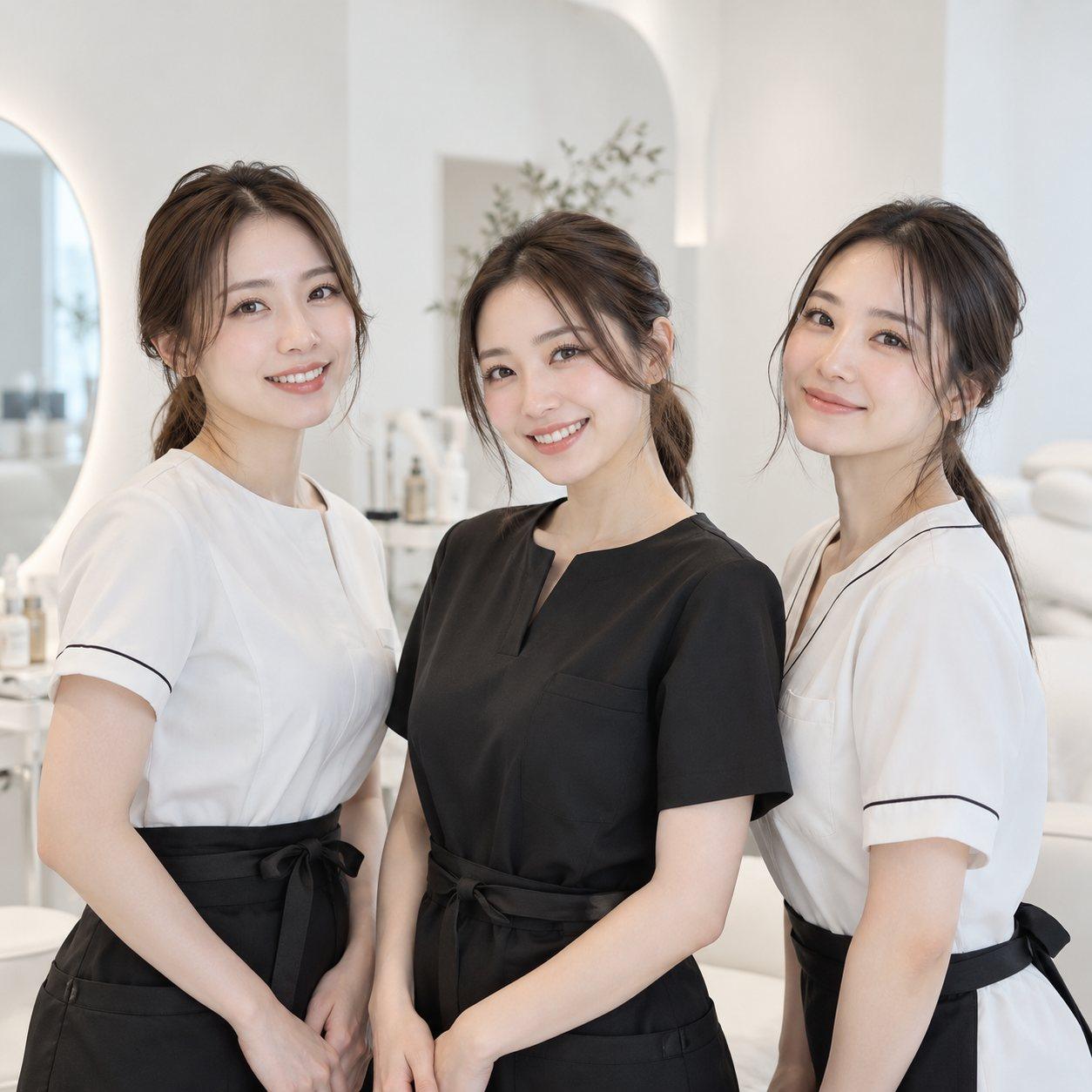 笑顔で並ぶアイリストたち